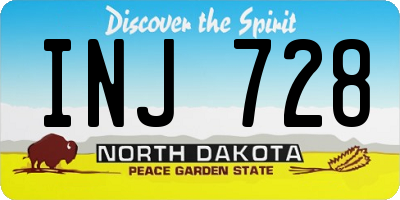 ND license plate INJ728