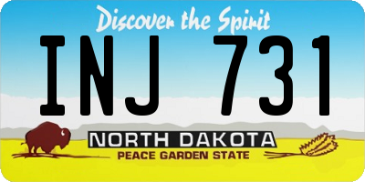 ND license plate INJ731