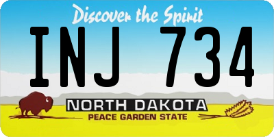 ND license plate INJ734
