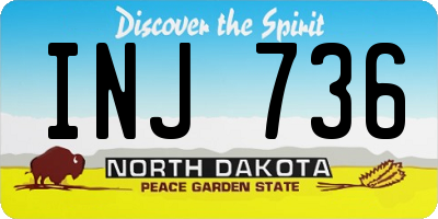 ND license plate INJ736