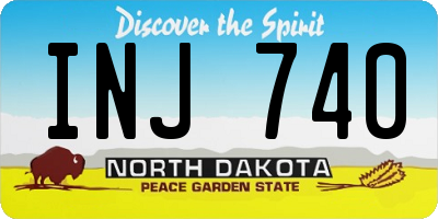 ND license plate INJ740