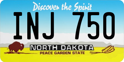 ND license plate INJ750
