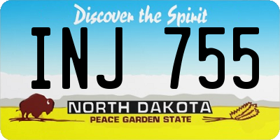 ND license plate INJ755