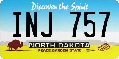 ND license plate INJ757