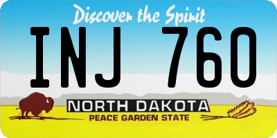 ND license plate INJ760