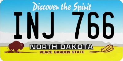 ND license plate INJ766