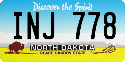 ND license plate INJ778