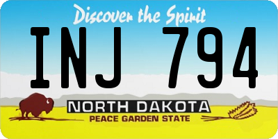 ND license plate INJ794