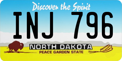 ND license plate INJ796