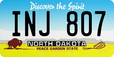 ND license plate INJ807