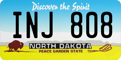 ND license plate INJ808