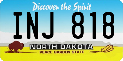 ND license plate INJ818