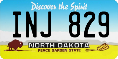 ND license plate INJ829