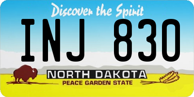 ND license plate INJ830