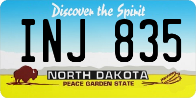 ND license plate INJ835