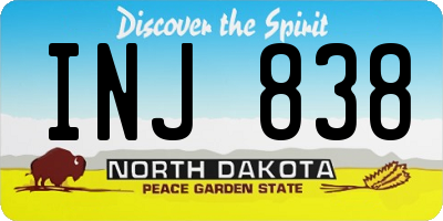 ND license plate INJ838