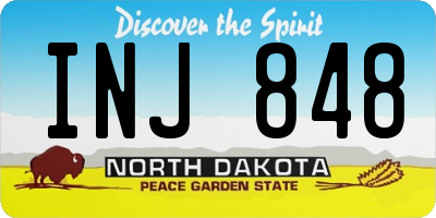 ND license plate INJ848