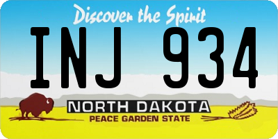 ND license plate INJ934