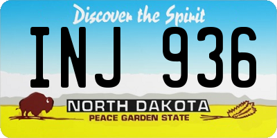 ND license plate INJ936