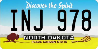 ND license plate INJ978