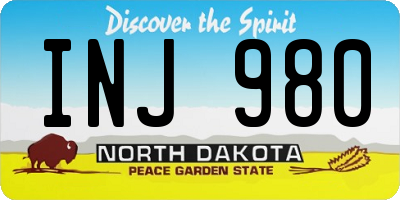 ND license plate INJ980