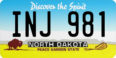 ND license plate INJ981