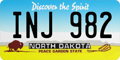 ND license plate INJ982
