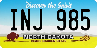 ND license plate INJ985