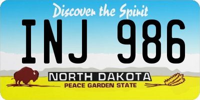 ND license plate INJ986