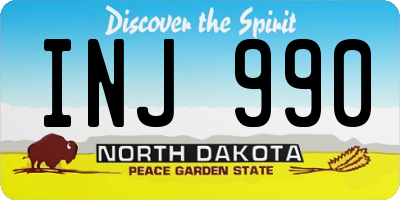 ND license plate INJ990