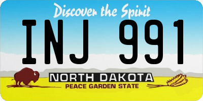 ND license plate INJ991