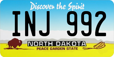 ND license plate INJ992