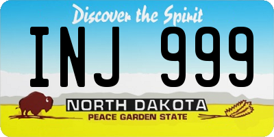 ND license plate INJ999