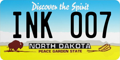ND license plate INK007