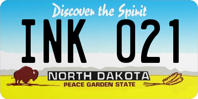 ND license plate INK021