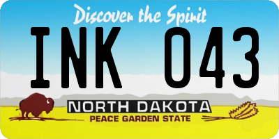 ND license plate INK043