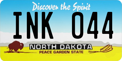 ND license plate INK044