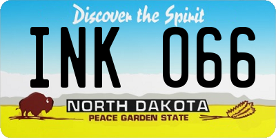 ND license plate INK066
