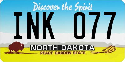 ND license plate INK077