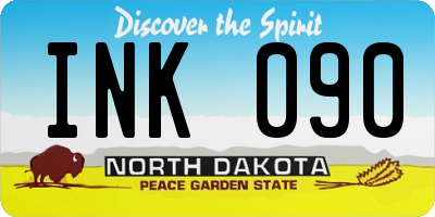ND license plate INK090