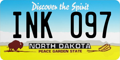 ND license plate INK097