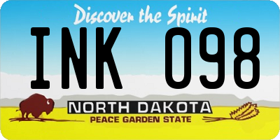 ND license plate INK098