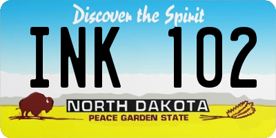 ND license plate INK102