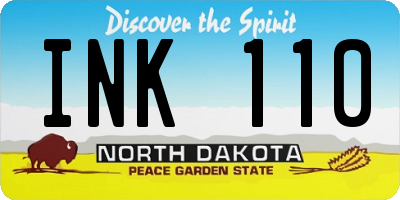 ND license plate INK110