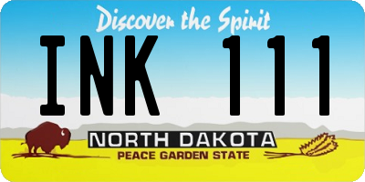 ND license plate INK111