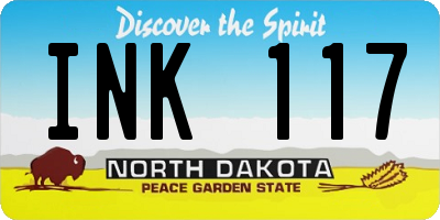 ND license plate INK117