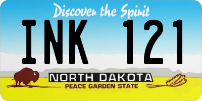 ND license plate INK121