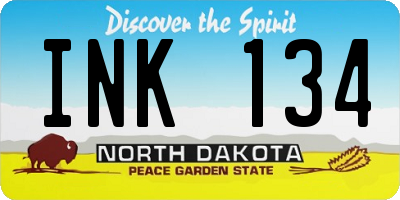 ND license plate INK134