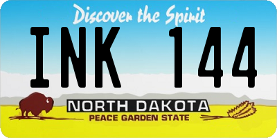 ND license plate INK144