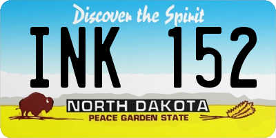 ND license plate INK152